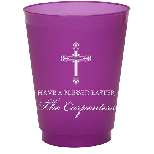 Religious Cross Colored Shatterproof Cups